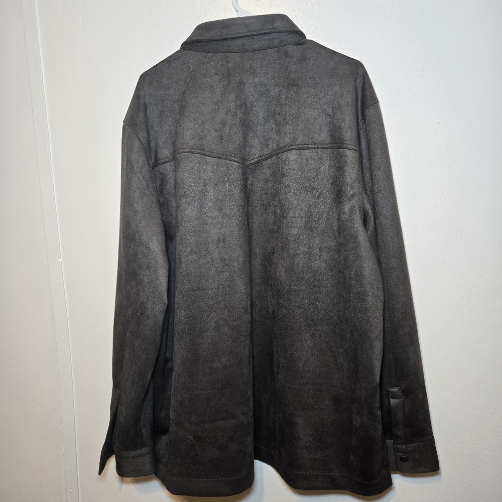 FRYE Men's Gray Faux Suede Shacket Suze XXL - Picture 2 of 5